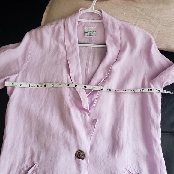 CLICK 100% Linen Lavender Women's Jacket - Picture 10 of 13